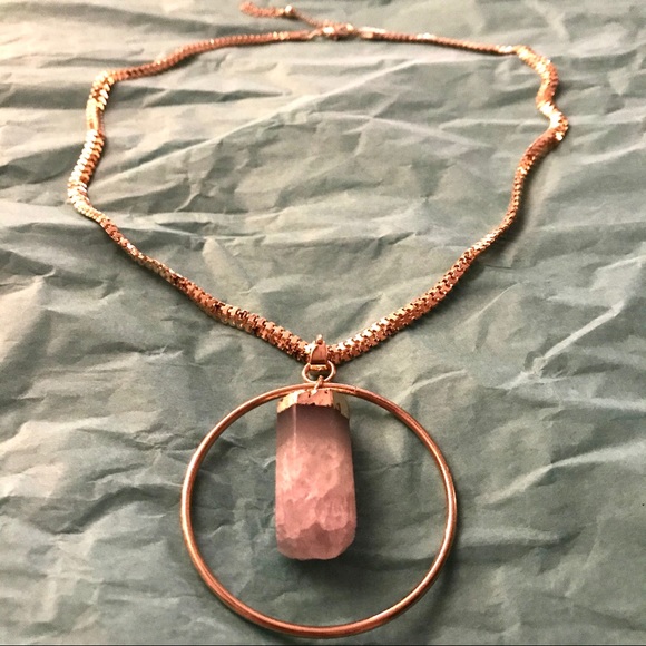 Handmade grey agate hoop pendant necklace ✨ - Picture 1 of 3